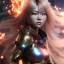 Placeholder: hitomi tanaka, flame hair, realistic, intriacte detail, sci-fi fantasy style, volumetric lighting, particales,highly detailed,cinamatic, deep colours,8k