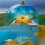 Placeholder: Surreal Waiizii Flower under a glass sculpture unbrella, Art by Joshy Sly,