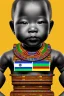 Placeholder: futuristic baby portrait in Kente, rusted clocks eyes, cinematic, scaffolding, ghana flag, african pattern symbols, engraved, 8k quality