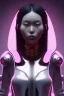 Placeholder: Portrait, Front image, cyberpunk Asian woman with rabbit mask, black pink color, latex dress, highly detailed, concept art, smooth, unreal engine 5, god rays, ray tracing, RTX, lumen lighting, ultra detail, volumetric lighting, 3d, finely drawn, high definition, high resolution.