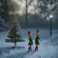 Placeholder: elves. Christmas scene. photorealistic. low-key