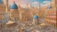 Placeholder: Hyperdetailed modern busy city in Fra Angelico style