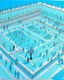 Placeholder: A cyan color figure skating rink painted by MC Escher