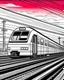 Placeholder: High speed red train on the railway station at sunset nuremberg germany modern intercity train on the railway platform,Coloring Book for Adults, Grayscale Coloring Book with color