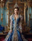 Placeholder: Gorgeous photography stand pose Beautiful super model Turkey dressing Luxury gown Victorian colorful art conceptual, amazing artwork,close-up portrait,crystal diamonds shappire ornaments background