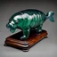 Placeholder: a blown glass manatee, early 20th century Art Deco. Elegant and intricate detailing super realistic