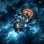 Placeholder: Dynamic hypnotic fractal 3D structures radial Symmetry twisting and morphing between organic and geometric forms , smooth translucent iridescent glass with inner glow and bubbles, varied transparent materials, stormy skies, intense dramatic