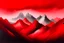 Placeholder: mountain range with red