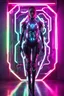 Placeholder: Photography Fullbody Visual Art Cyborg Girl in Neons Light Art