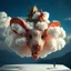 Placeholder: Incredible Biometric imagineer, cloud mouse head shaped, surreal, kim keever