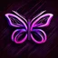 Placeholder: symetry!!, butterfly!!, logo, NFT, colorful, cyberpunk, neon punk, curves, lines, simple, gradient, creative, holographic