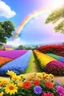 Placeholder: rainbow, colors, very beautiful, ,flowers garden,