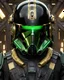 Placeholder: star wars bald male corellian pilot wearing black and bright gasoline green First Order special forces TIE pilot commando armored flightsuit and helmet with gold trim inside the jedi temple, centered head and shoulders portrait, hyperdetailed, dynamic lighting, hyperdetailed background, 8k resolution, volumetric lighting, light skin, fully symmetric details