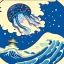 Placeholder: An astronaut floating in space surrounded by a halo of glowing jellyfish, done in the style of Hokusai's The Great Wave off Kanagawa