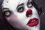 Placeholder: a Photorealistic dramatic hyperrealistic beautiful criyng clown paint ,Crystal black eyes, elegant, by WLOP,Artgerm,Greg Rutkowski, Beautiful dynamic,shadows,Artstation,concept design art,Octane render,8K