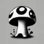 Placeholder: mushroom, black and white, cartoon, drawing, cute, creature, simple, mouth