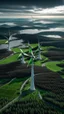 Placeholder: drone shot, close up portrait of Hulk over windmills in Fosen, Norway