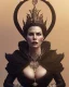 Placeholder: old evil queen in black leather gown, volouptous, busty, cleavage, angry, emperious, 8k resolution concept art portrait by Greg Rutkowski,