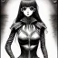 Placeholder: gothic girl, Junji Ito style,