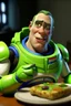 Placeholder: Buzz Lightyear eating broccoli