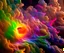 Placeholder: precise digital photo of a rgb random multicolour tornado made of smoke particles, over a stormy ocean, high waves colliding with the smoke, foam, intricate, 8k, extremely detailed, cgi, hyperrealistic render, volumetric lighting, impressive volumetric clouds, vitality colors, double precision