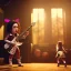 Placeholder: Origami, 3d render, Alice Cooper toddler, full body, guitar, dramatic lighting, volumetric lighting, music studio, background, hyper realistic, unreal engine 5, 8k, UHD,