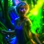 Placeholder: paint splatter, photorealism, a sweedish hippie pixie hovering in the underground grove glowing light, in the style of bach, 8k, down-light, soft light, depth of field, photo realism, trending on art station, high detail, smoke and fog