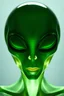 Placeholder: A transparent, hollow, glowing, face , a negative photo , 8k, high resolution for a big head alien in green