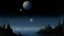 Placeholder: A city in moonlight with dark planets painted by Caspar David Friedrich