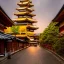 Placeholder: Yasaka Pagoda at the end of Sannen Zaka Street in Kyoto Japan, flickering light, mist, 8k, high-quality, ultrafine-detail, intricate, detailed matte painting, brian froud, howard lyon, anna dittmann, Greg Rutowski, alphonse mucha