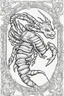 Placeholder: coloring page for kids, Scorpio, thick outline, low details, no shading, no color