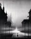 Placeholder: Dark street night figure fog odd Yves Tanguy spooky