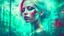 Placeholder: old retro photography, faded vignette, worn and cracked, double exposure, surrealism, blonde humanoid from another world, red lips, half body, greenish blue pale transparent glowing skin, plants growing out of head, tattoo, alien transparent eyes, hyperdetail, double exposure, Anna Razumovskaya, Anna Dittmann, Luis Royo, neo-impressionism, expressionism, oil painting. Vivid, detailed and textured brushstrokes reminiscent of Royo and Peter Coulson. Deep colors and dramatic lighting with cinematic