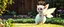 Placeholder: totally symmetric fluffy angel gremlin slug nice cheerleader in garden doing her thing full body portrait T-pose