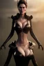 Placeholder: Lena Headay as evil queen in black leather, busty, cleavage, voluptuous, angry, stern look. character design by cory loftis, fenghua zhong, ryohei hase, ismail inceoglu and ruan jia. unreal engine 5, artistic lighting, highly detailed, photorealistic, fantasy