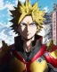 Placeholder: Detailed anime portrait of bakugo from my hero academia, gold hair and golden eyes, black suit, intricate details, full body portrait, keep head in frame, slight smile, black Japanese motif, concept art, highly detailed, digital painting, concept art, sharp focus, illustration, art by Yoji Shinkawa, WLOP and greg rutkowski and alphonse mucha and artgerm and yanjun Chen and Junji ito and Makoto Shinkai, HDR, octane render