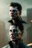 Placeholder: A portrait post-apocalypse cyborg Tom Cruise in a cyberpunk city, sci-fi fantasy style, 8k, volumetric lighting, particales,highly detailed,cinematic, deep scars on face,deep colours.