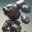 Placeholder: a beautiful full frame portrait digital painting of futuristic dogpunk robot, wide angle view, close-up, macro lens, centered camera, titanium accents, intricate details, small minutiae, tiny features, particulars, colorful, 8k, least ambient occlusion, volumetric lighting, volumetric clouds