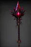 Placeholder: A sorceress evil staff that is a mix colors of red and black crystals and sharp edges