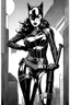 Placeholder: Catwoman in futuristic armor, photograph