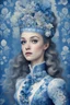 Placeholder: The nutcracker, a kind of girl with blue tones and patterns,