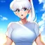 Placeholder: Clear focus, 8k, Elf, ranma drawing style, White hair, ponytail, hair in between the eyes, up close,