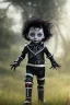 Placeholder: Edward scissorhands toddler, full body, jump, bokeh, hyper realistic