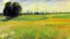 Placeholder: Sunny day, prairie, tree, flowers, max liebermann painting