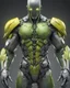 Placeholder: ANDROID man, torso with arms, full body armor, hyper detailed 8k colored pewter, yellow green and silver, incubus, detailed digital painting by Adam Martinakis, Howard Lyon, Alejandro Jansson, Aleksi Briclot, background art by Aaron Miller, ultra - fine detail, 16k, artstation trend, sharp focus, studio shot, intricate details. Full body