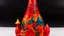 Placeholder: A red fiery peak with dragons designed in Matryoshka dolls painted by Wassily Kandinsky