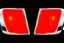 Placeholder: 2 vehicle taillight(with chrome trim) on black background, add details and inner glow