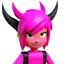 Placeholder: ROBLOX character pink hair with horns