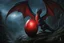 Placeholder: a blue dragonegg full of red lightning. dark horror setting. painted by Anne Stokes