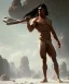 Placeholder: native american warrior, long black hair, standing on top of shattered glass, big muscles, loincloth, shirtless, 8k resolution concept art portrait by Greg Rutkowski